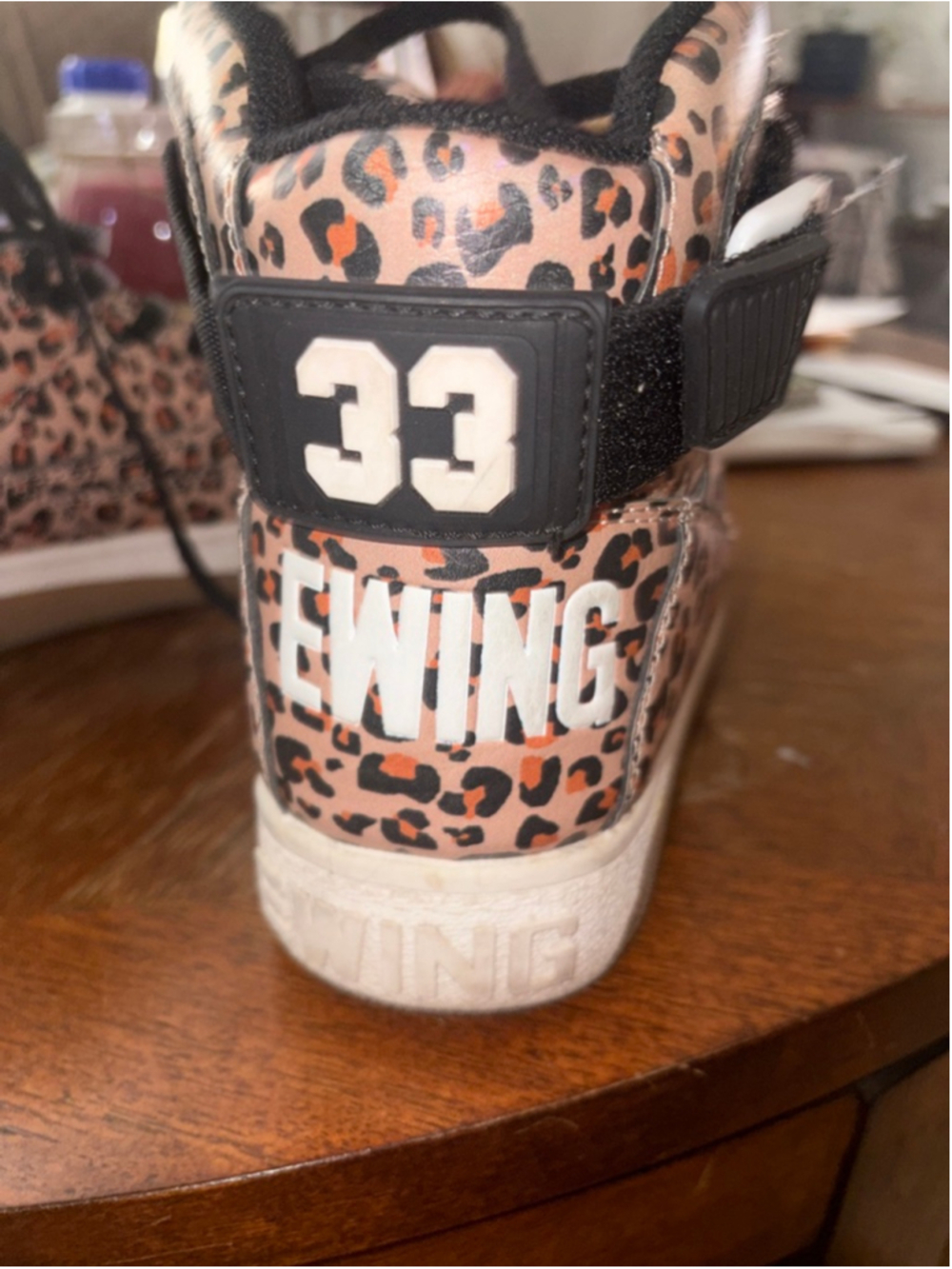 Ewing Women’s Leopard Print High-Top Sneakers 7.5 Brown Black - Picture 4 of 13